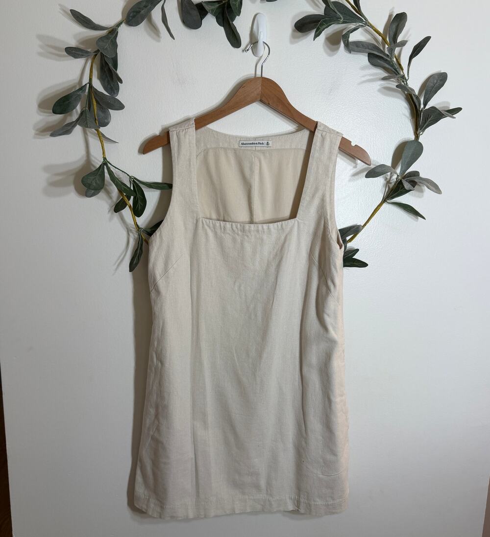 Abercrombie Cream Linen Tank Dress - Picture 1 of 6
